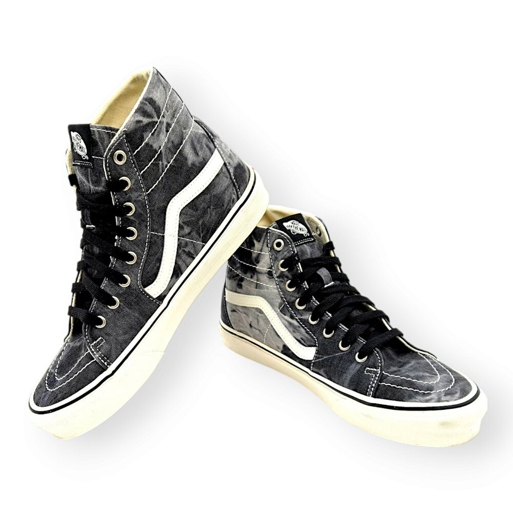 VANS Sk8-Hi Tapered (Denim Destroy) 2021 - Black/Marshmallow - Men's 10.5, W 12